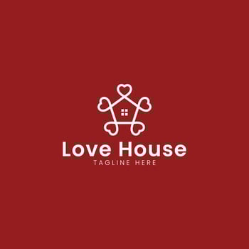 Love House Logo Design Template vector