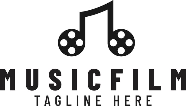 Music Film Logo Template Design Black Vector