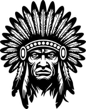 Indian Chief - High Quality Vector Logo - Vector illustration ideal for T-shirt graphic