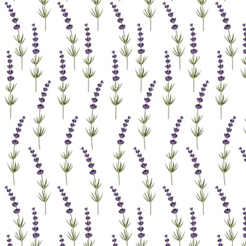 Seamless pattern of branches of lavender. For design cards, banners and patterns.Vector illustration vector