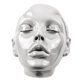 AI generated Glossy white beauty woman face sculpture cut out png
