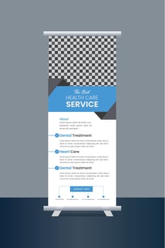 Vector roll-up banner design template