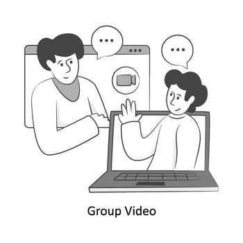 Group Video Flat Style Design Vector illustration. Stock illustration