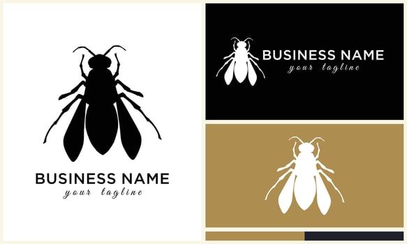 silhouette vector bee logo template