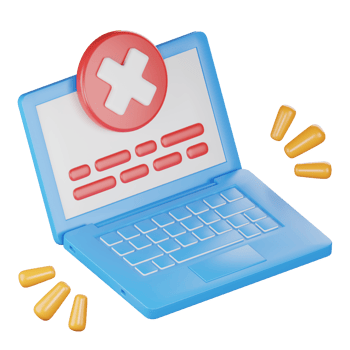 laptop error 3d icon illustration png