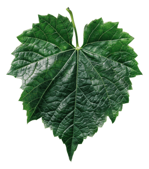 AI generated Lush green grape leaf with intricate veins on transparent background - stock png. png