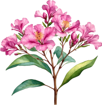 AI generated Watercolor painting Pride of India flower. png