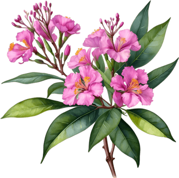 AI generated Watercolor painting Pride of India flower. png