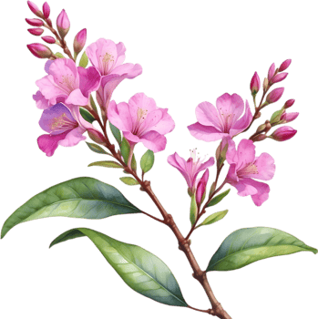 AI generated Watercolor painting Pride of India flower. png