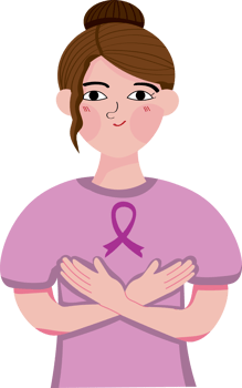 Supportive Woman Comforting Cancer Survivor with Kindness png
