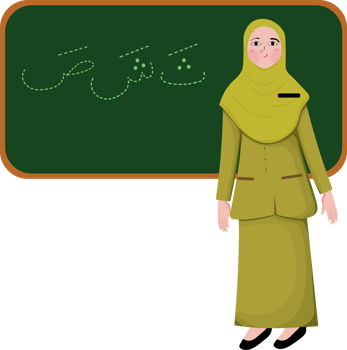 Religious Education Scene with Teacher Guiding Students in Quran Lesson png