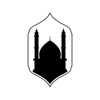 Mosque vector icon illustration design template. dome mosque and gate pray muslim religion minimalist logo design vector icon illustration template. ramadan kareem, eid mubarak vector illustration
