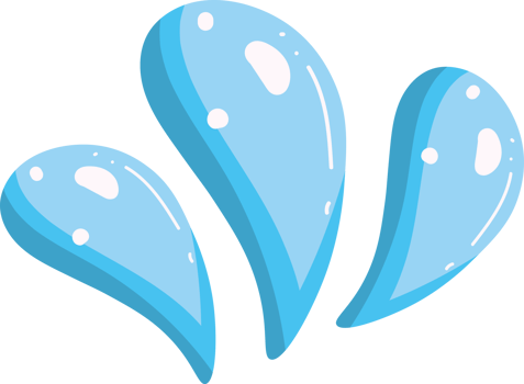 Blue waves and water splashes png
