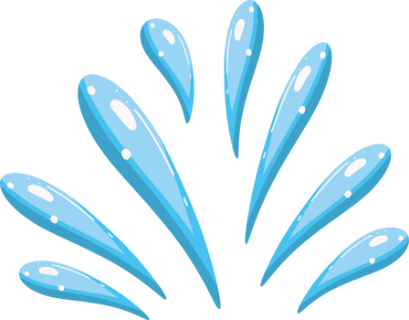 Blue waves and water splashes png