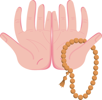 Muslim holding prayer beads aka tasbih counting tool for zikr in islam religion png