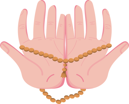 Muslim holding prayer beads aka tasbih counting tool for zikr in islam religion png