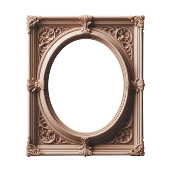 AI generated old vintage antique royal photo frame with beautiful carvings png