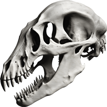 AI generated Silhouetted Dinosaur skull clipart. png