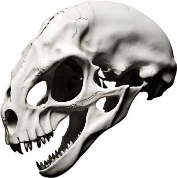 AI generated Silhouetted Dinosaur skull clipart. png