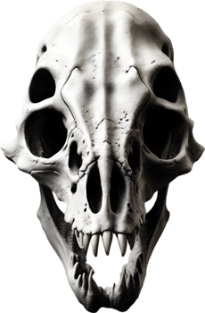AI generated Silhouetted Dinosaur skull clipart. png