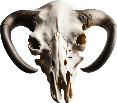 AI generated Silhouetted buffalo skull clipart. png