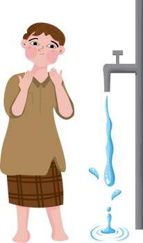 Muslim Boy Doing Ablution Step png