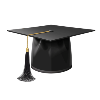 AI generated College graduation cap isolated on transparent background generative AI png