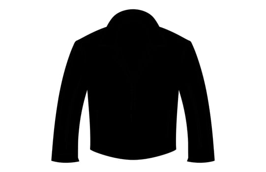 Leather Jacket Vector Silhouette Illustration, Men's casual clothing, Classic biker jacket.