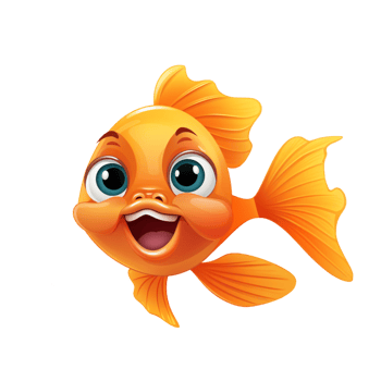 AI generated cartoon yellow  fish  isolated on transparent background   generative AI png