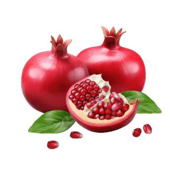 AI generated Juicy ripe pomegranates, isolated on transparent background png