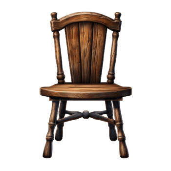 AI generated Wood Chair on Transparent Background PNG