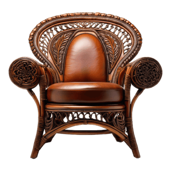 AI generated luxury classic antique chair on transparent Background png