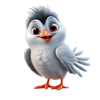 AI generated Cute cartoon bird isolated on transparent background. 3D illustration. png