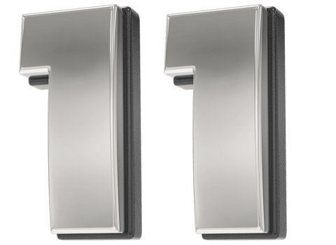 11 Number Silver And Black 3D Render png