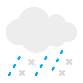 Cloud with raindrops, icon of rainfall vector