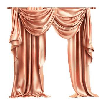AI generated Silk curtain png isolated on transparent background