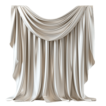 AI generated Silk curtain png isolated on transparent background