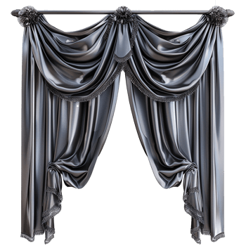 AI generated Silk curtain png isolated on transparent background
