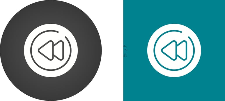 Video Rewind Circle Vector Icon
