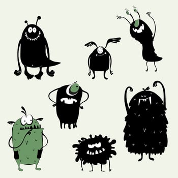 Vector illustrated cartoon monsters