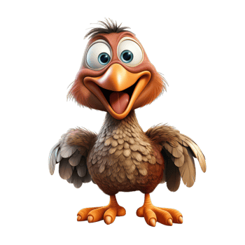 Dodo cartoon character on Transparent Background png
