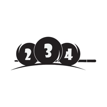 Billiard logo template. Billiard brand identity. Black and white isolated billiard ball logo concept. Game competition idea. vector