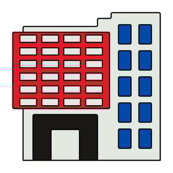 A unique design icon of city building vector
