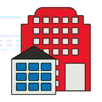 A unique design icon of city building vector