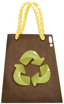 Recycle symbol on bag png
