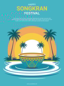 Songkran Water Festival background. vector