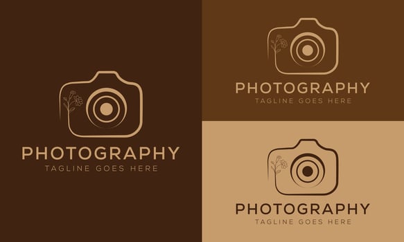 camera logo, modern photography signature logo icon vector