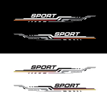 Sport racing stripes car stickers. modification body speed and drift vinyl decal isolated set templates vector