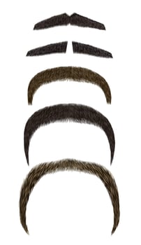 set vector mustache different colors.