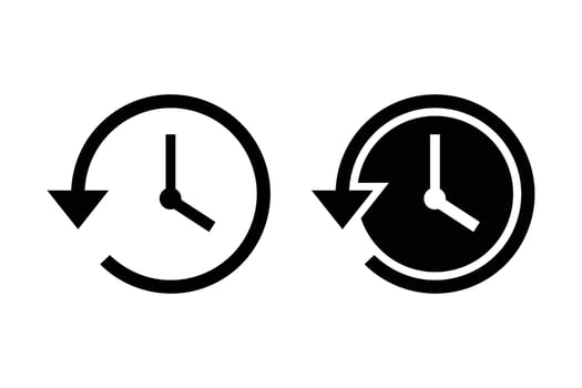 Time, Clock, History icon line and solid Style. Account history icon. vector illustration